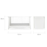 CuddleCo Clara 2 Piece Nursery Furniture Set with Cot Bed and Dresser - White