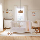 CuddleCo Clara 2 Piece Nursery Furniture Set with Cot Bed and Dresser - White