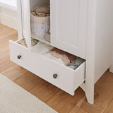 CuddleCo Clara 3 Piece Nursery Furniture Set with Cot Bed, Dresser and Wardrobe - White