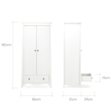 Cuddleco Clara Double Nursery Wardrobe - White