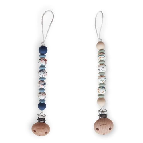 Chewies Silicone Zoo Pacifier Teething Clip - Sage/Cream