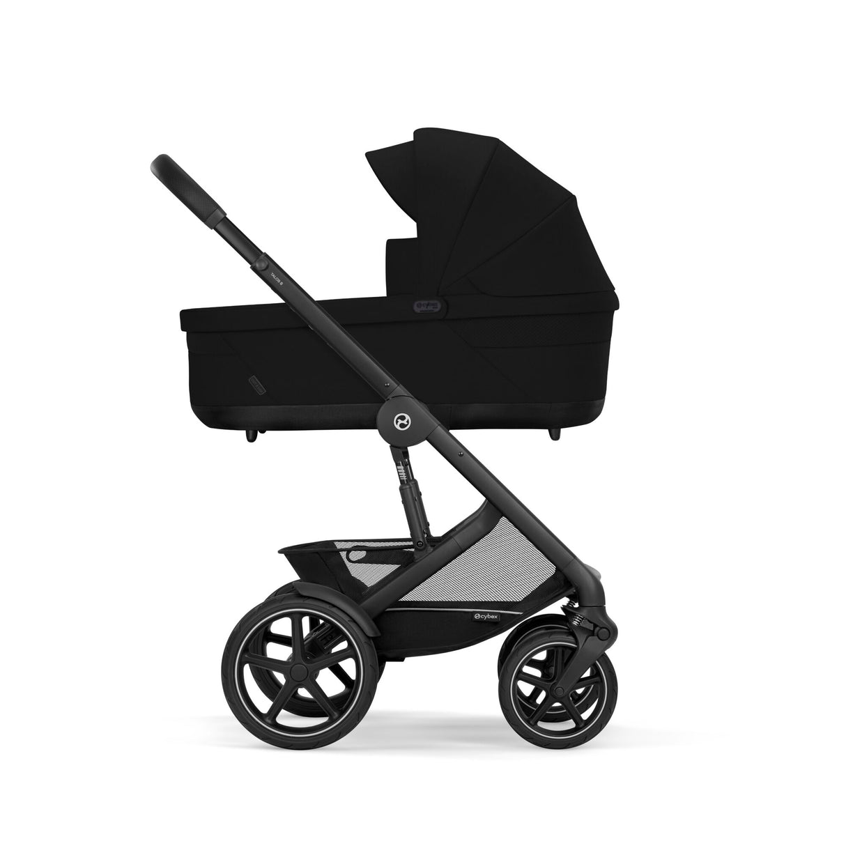 Cybex Talos S Lux Carrycot Travel System with Cloud T Car Seat & ISOFIX Base - Moon Black