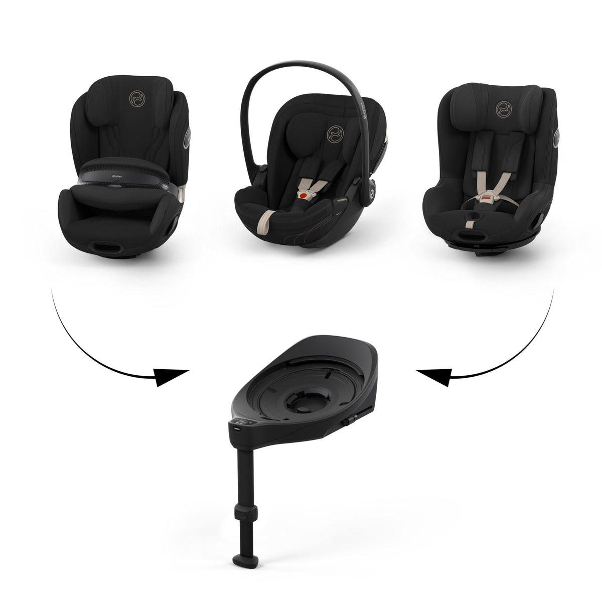 Cybex Anoris Si i-Size Airbag Car Seat with ISOFIX Base -  STYLE Sepia Black