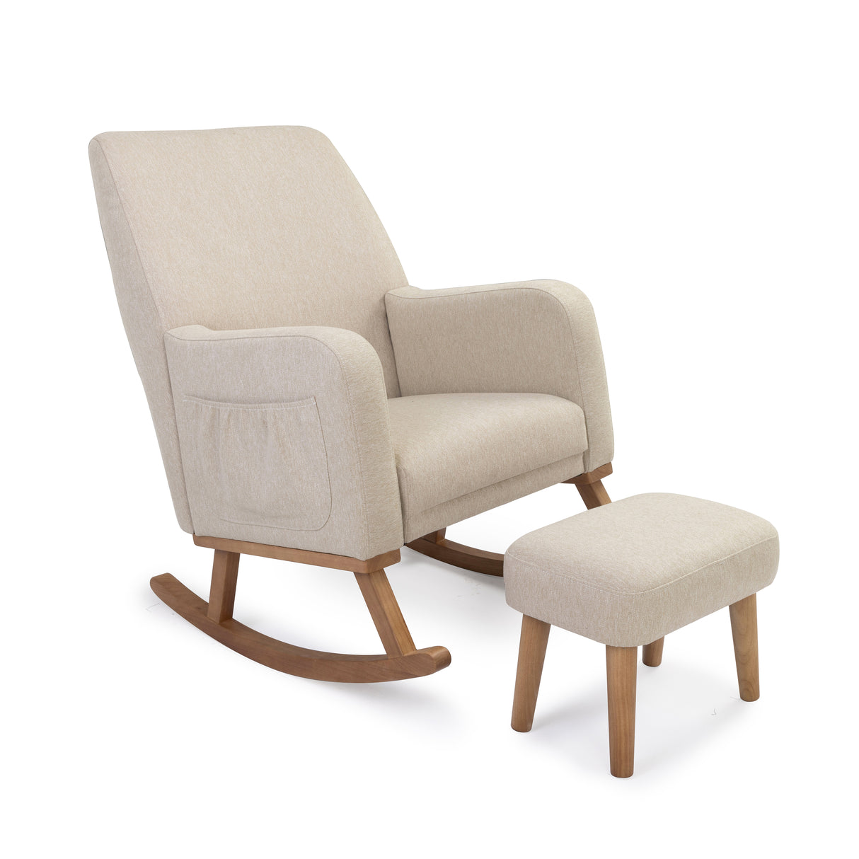 Babymore Callie Nursing Chair with Foot Stool - Oatmeal