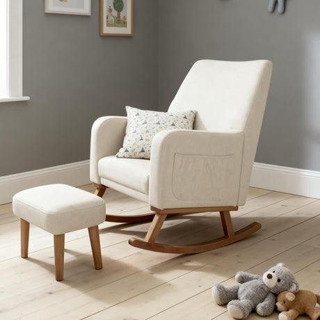 Babymore Callie Nursing Chair with Foot Stool - Ivory