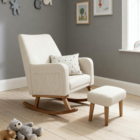 Babymore Callie Nursing Chair with Foot Stool - Ivory