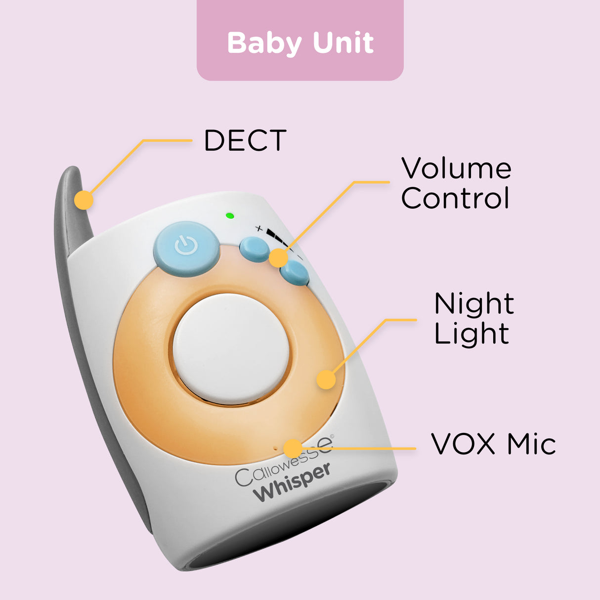 Callowesse Whisper Digital Audio Baby Monitor with DECT