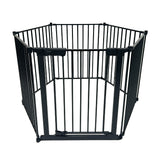 Callowesse XL Extendable Hexagonal Playpen, Fireguard and Room Divider - Black