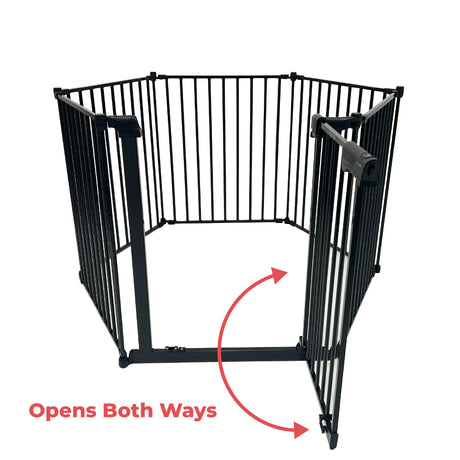 Callowesse XL Extendable Hexagonal Playpen, Fireguard and Room Divider - Black
