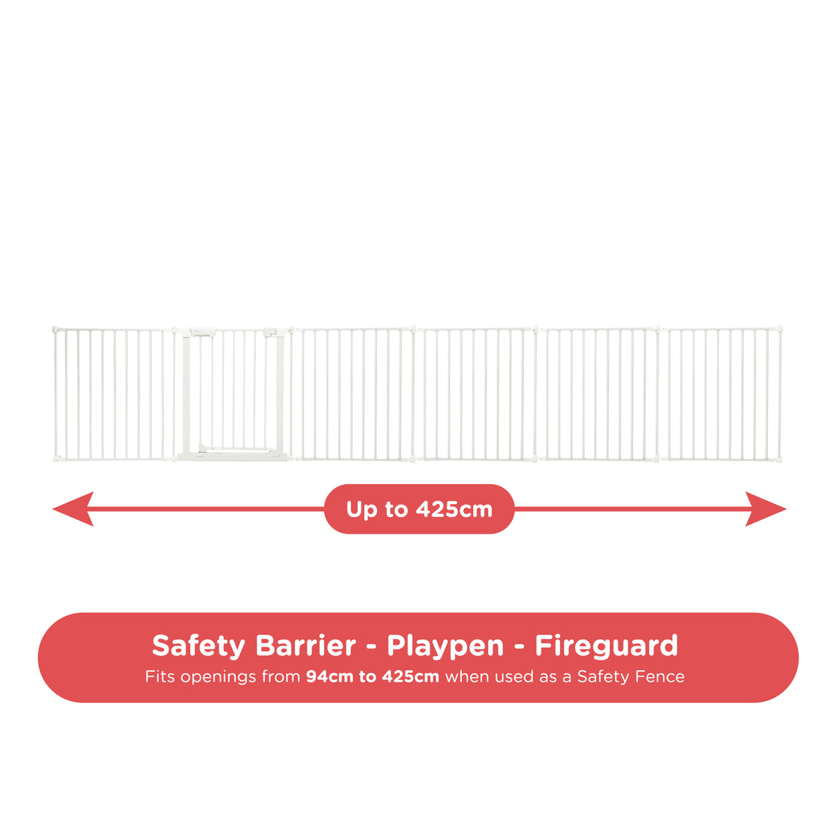 Callowesse XL Extendable Hexagonal Playpen, Fireguard and Room Divider - White