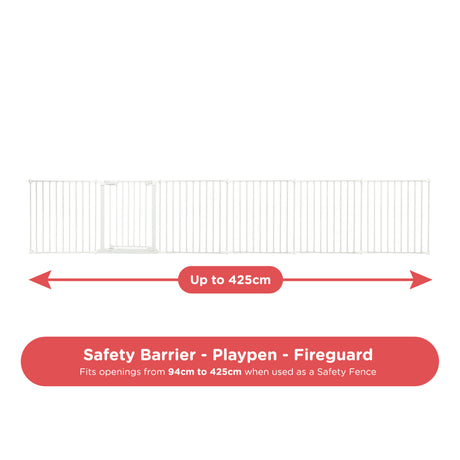 Callowesse XL Extendable Hexagonal Playpen, Fireguard and Room Divider - White