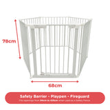 Callowesse XL Extendable Hexagonal Playpen, Fireguard and Room Divider - White
