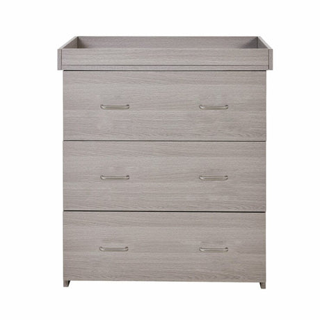 Babymore Caro 2 Piece Nursery Furniture Set with Cot Bed & Dresser - Grey Wash