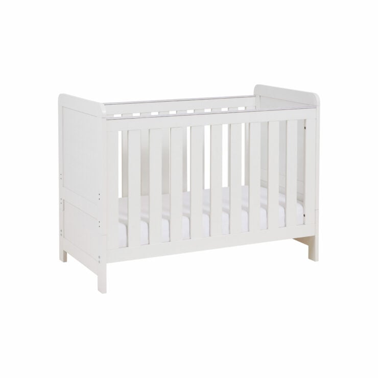 Babymore Caro Mini Cot Bed - White Wash