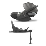 Cybex Priam Travel System with Accessories, Cloud T Car Seat & ISOFIX Base - Mirage Grey / Rose Gold Frame