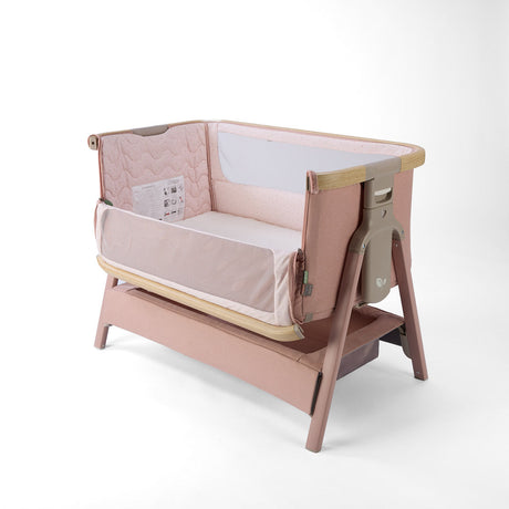 Tutti Bambini Cozee Air 2 Bedside Crib - Drifted Oak & Blush