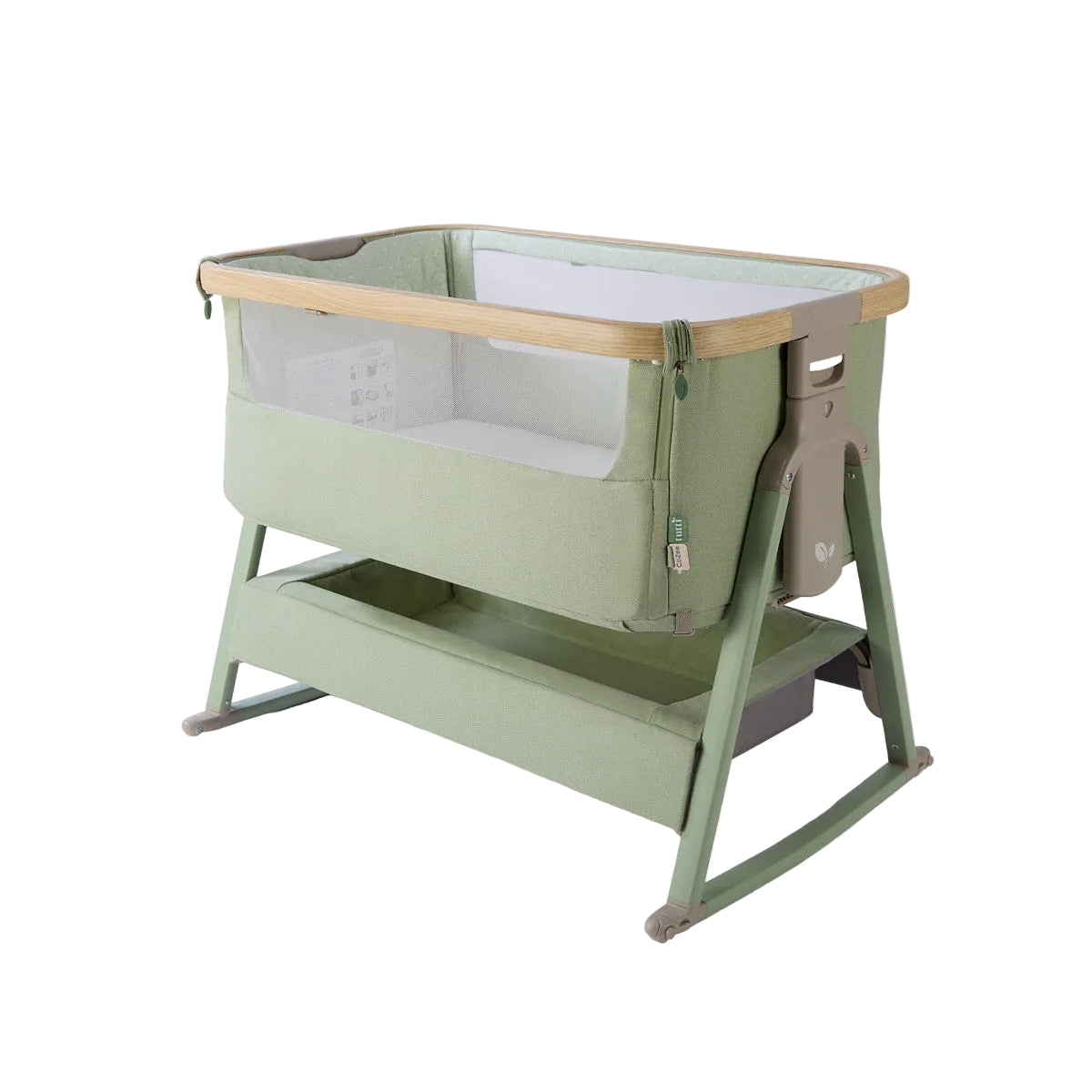 Tutti BambiniCozee Air 2 Bedside Crib - Drifted Oak & Eucalyptus