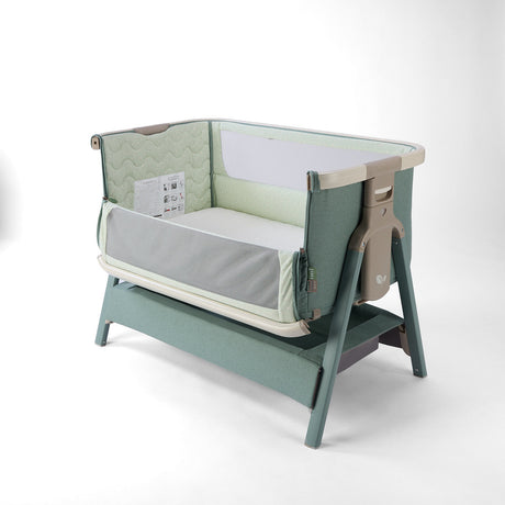 Tutti BambiniCozee Air 2 Bedside Crib - Whitewash & Kelp