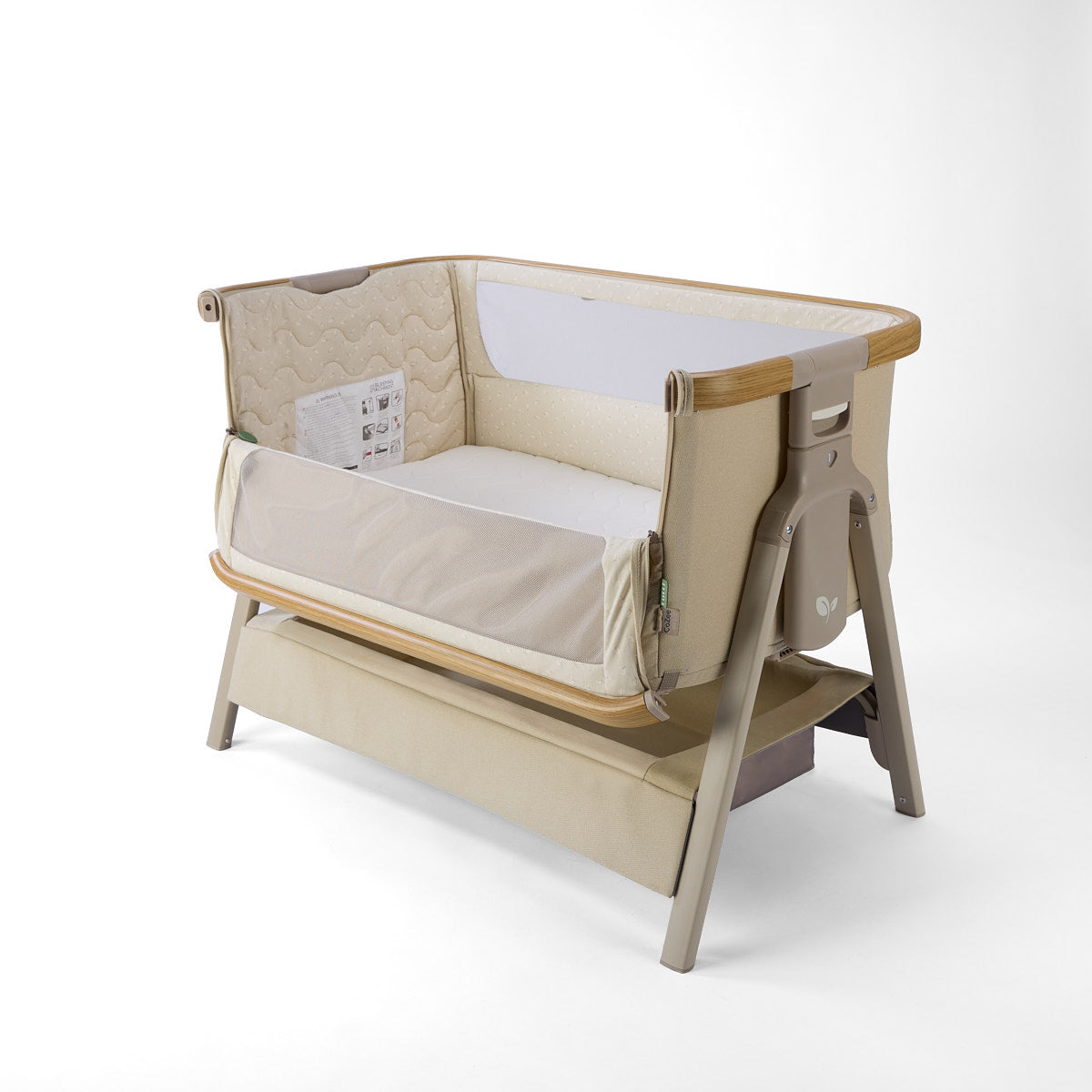 Tutti BambiniCozee Air 2 Bedside Crib - Toasted Oak & Sand