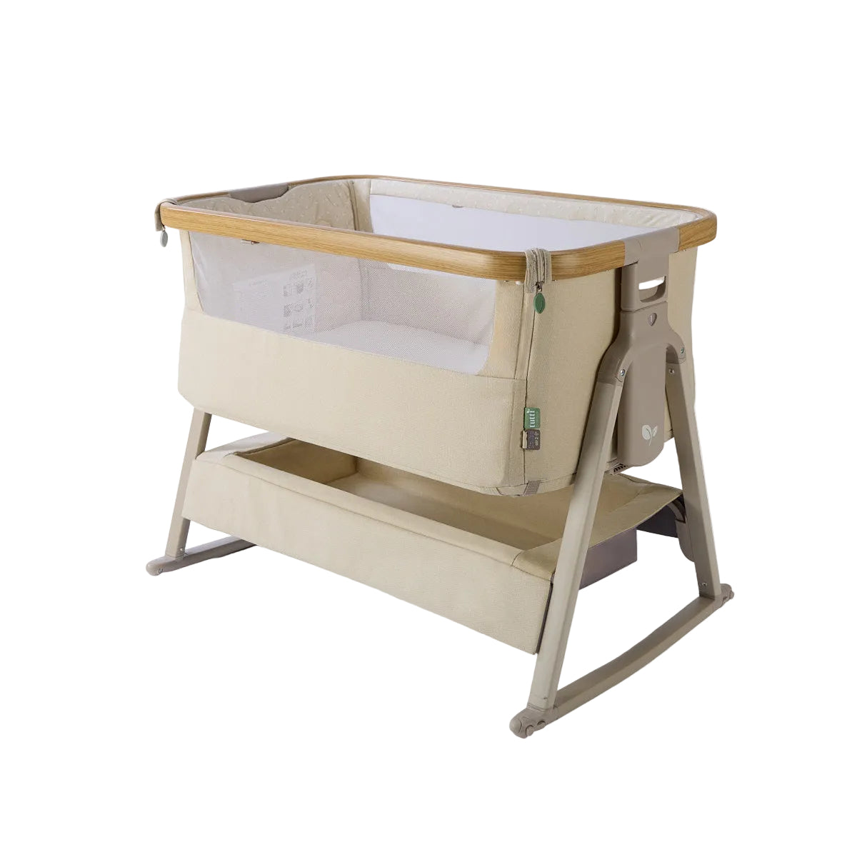 Tutti BambiniCozee Air 2 Bedside Crib - Toasted Oak & Sand