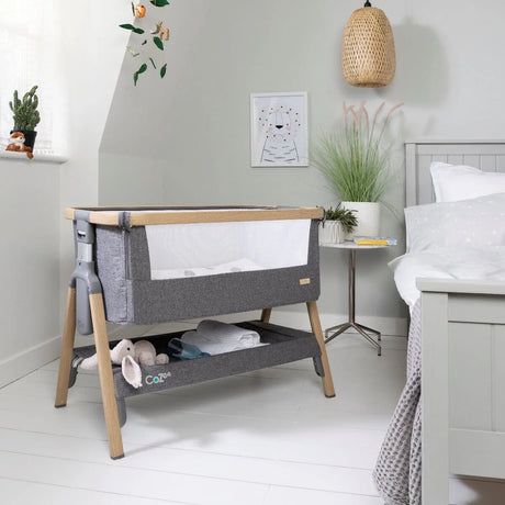 Tutti Bambini Cozee Bedside Crib - Oak & Charcoal