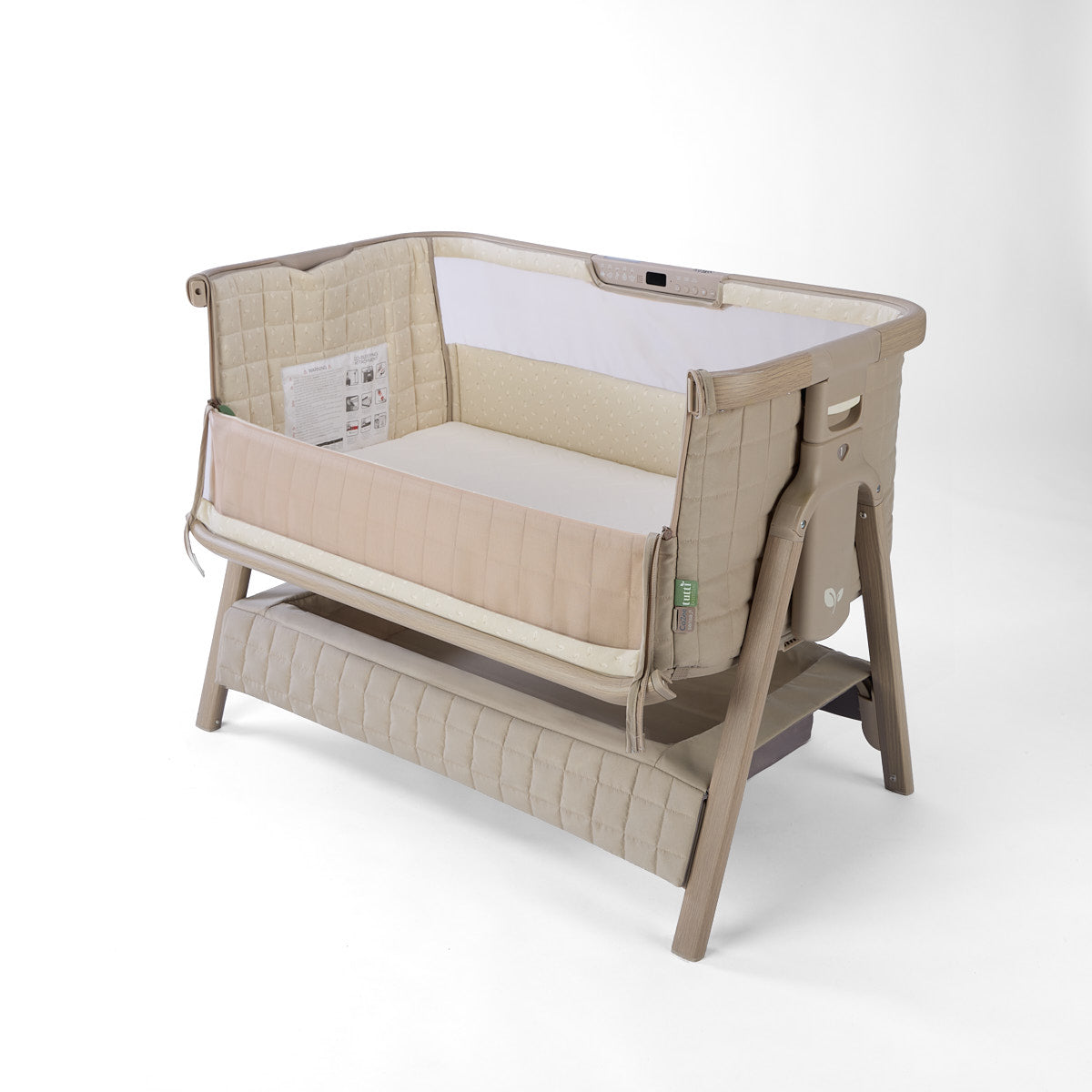 Tutti Bambini Cozee Sense Bedside Crib - Soft Walnut & Cocoa