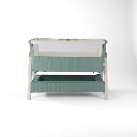 Tutti Bambini Cozee Sense Bedside Crib - White Wash & Kelp