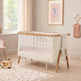Tutti Bambini Cozee XL Bedside Crib & Cot - Scandinavian Walnut & Ecru