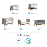 Tutti Bambini Cozee XL Junior Bed & Sofa Expansion Pack - Oak & Charcoal