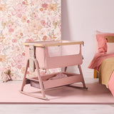Tutti Bambini Cozee Air 2 Bedside Crib - Drifted Oak & Blush