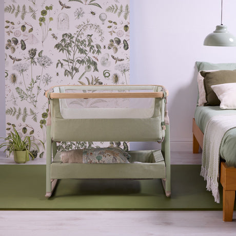 Tutti BambiniCozee Air 2 Bedside Crib - Drifted Oak & Eucalyptus