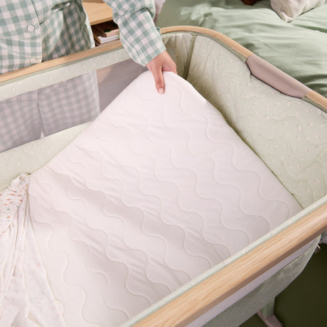 Tutti BambiniCozee Air 2 Bedside Crib - Drifted Oak & Eucalyptus