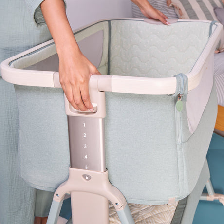 Tutti BambiniCozee Air 2 Bedside Crib - Whitewash & Kelp
