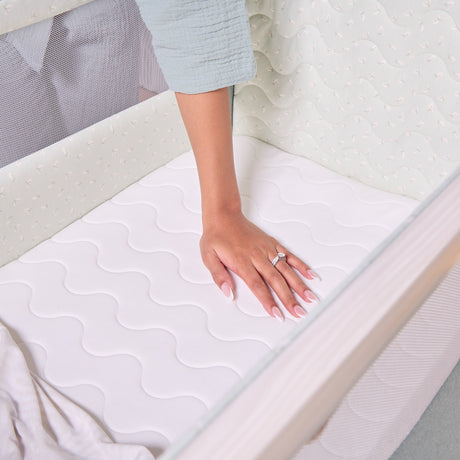 Tutti BambiniCozee Air 2 Bedside Crib - Whitewash & Kelp