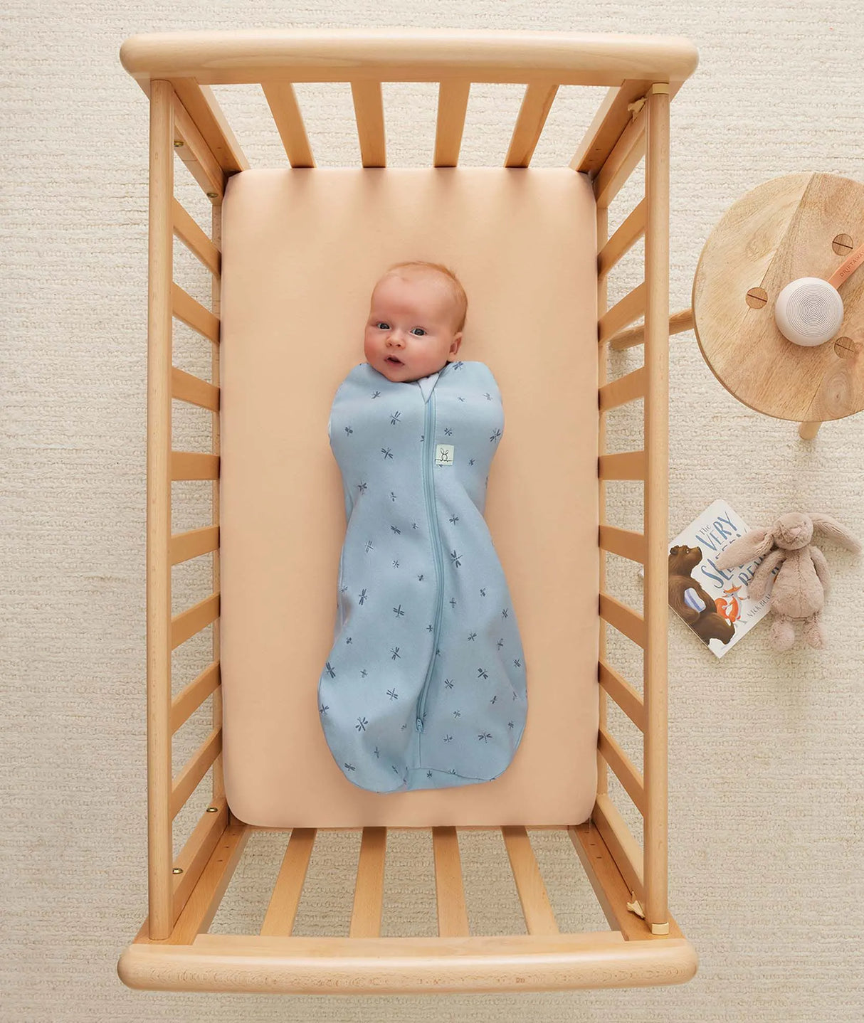 ergoPouch Organic All Year Swaddle Sleeping Bag | 1.0 Tog | 3-6 Months - Dragonflies