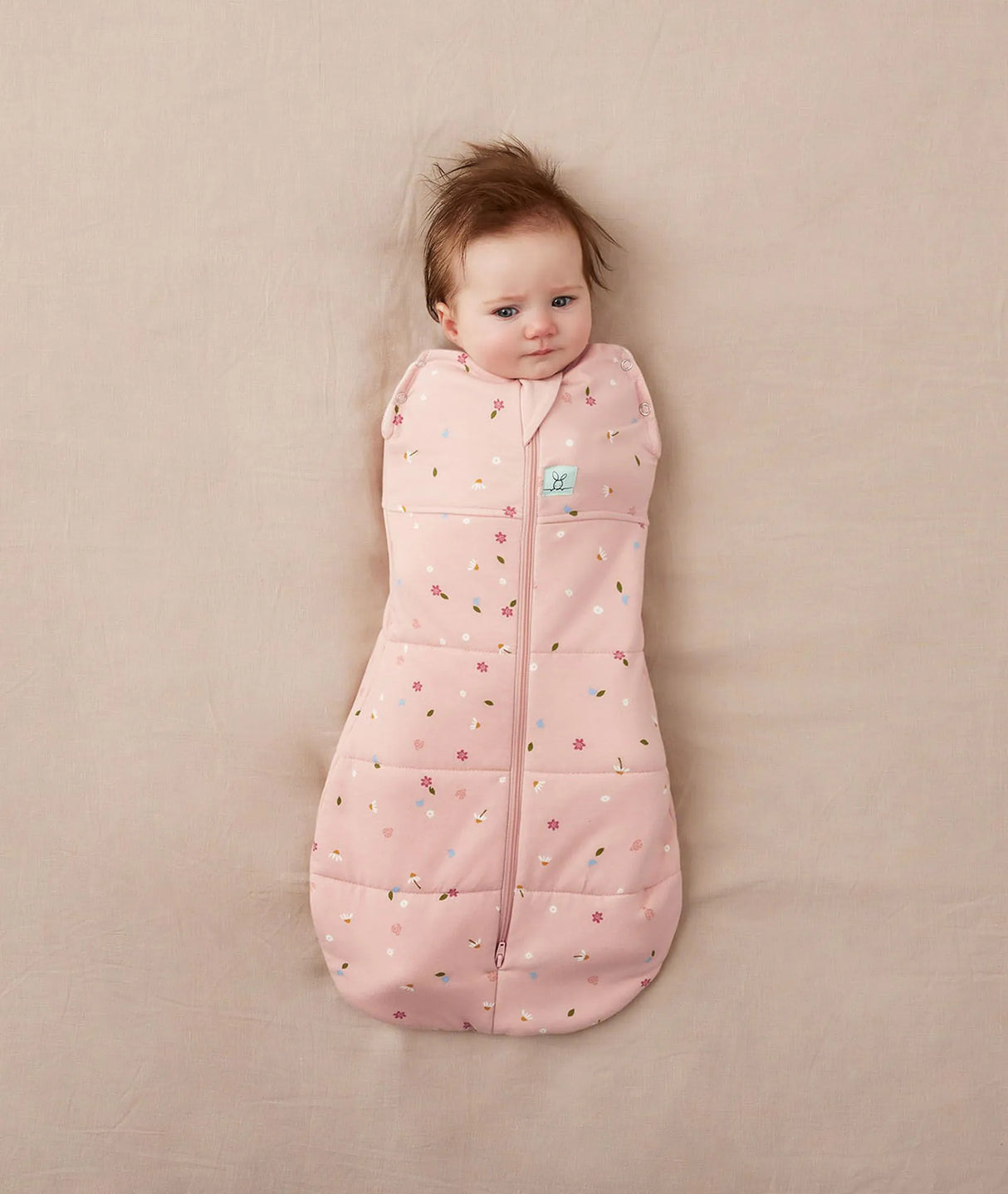 ergoPouch Organic Winter Swaddle Sleeping Bag | 2.5 Tog | 0-3 Months - Daisies