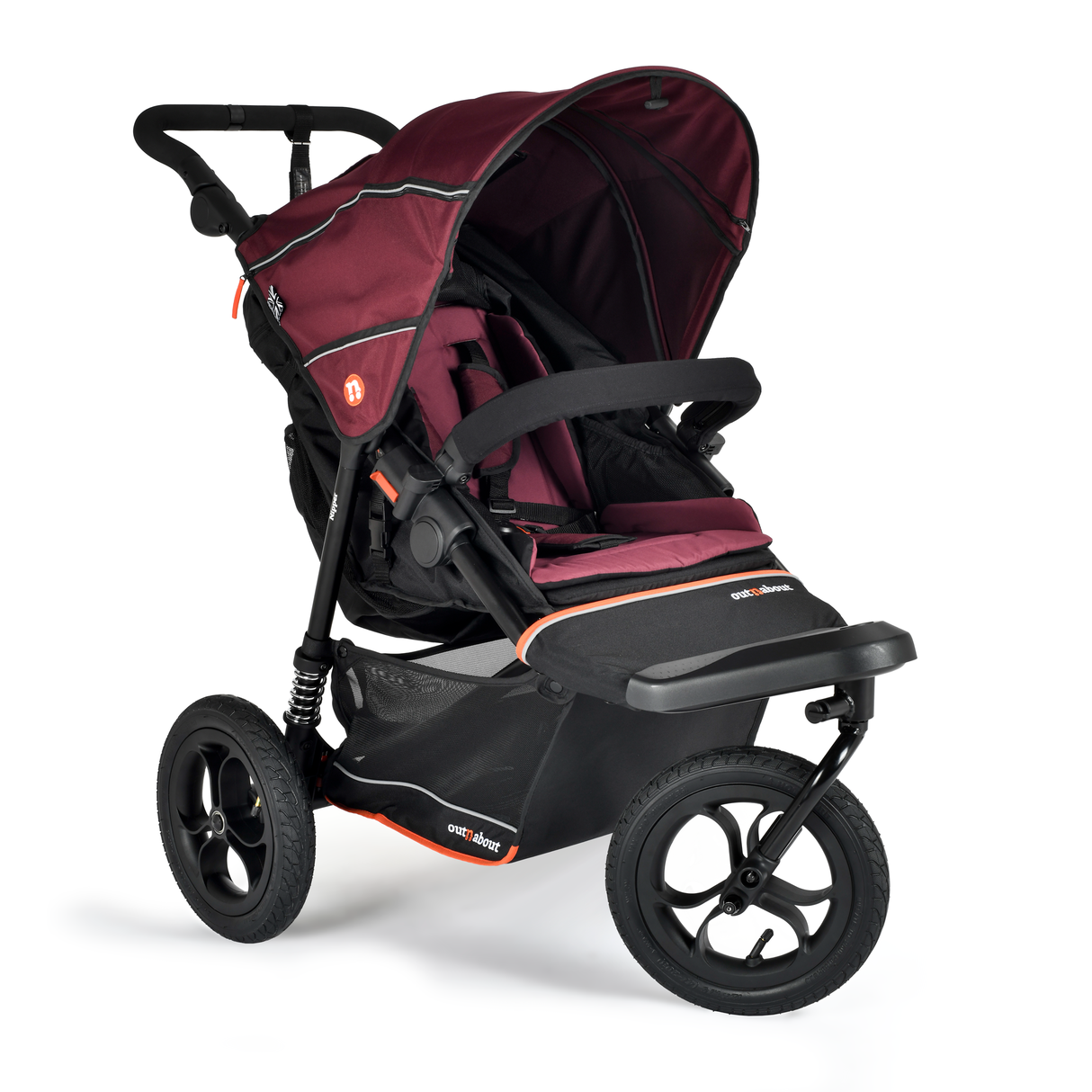 Out n About Nipper V6 Single Pushchair - Brambleberry Red