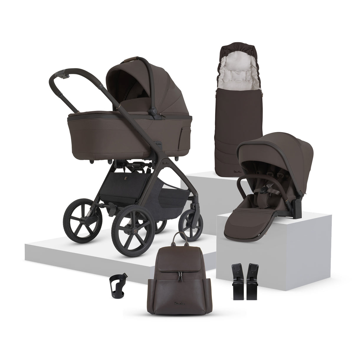 Silver Cross Cove 2 Pushchair Bundle with Accessories - Chocolate
