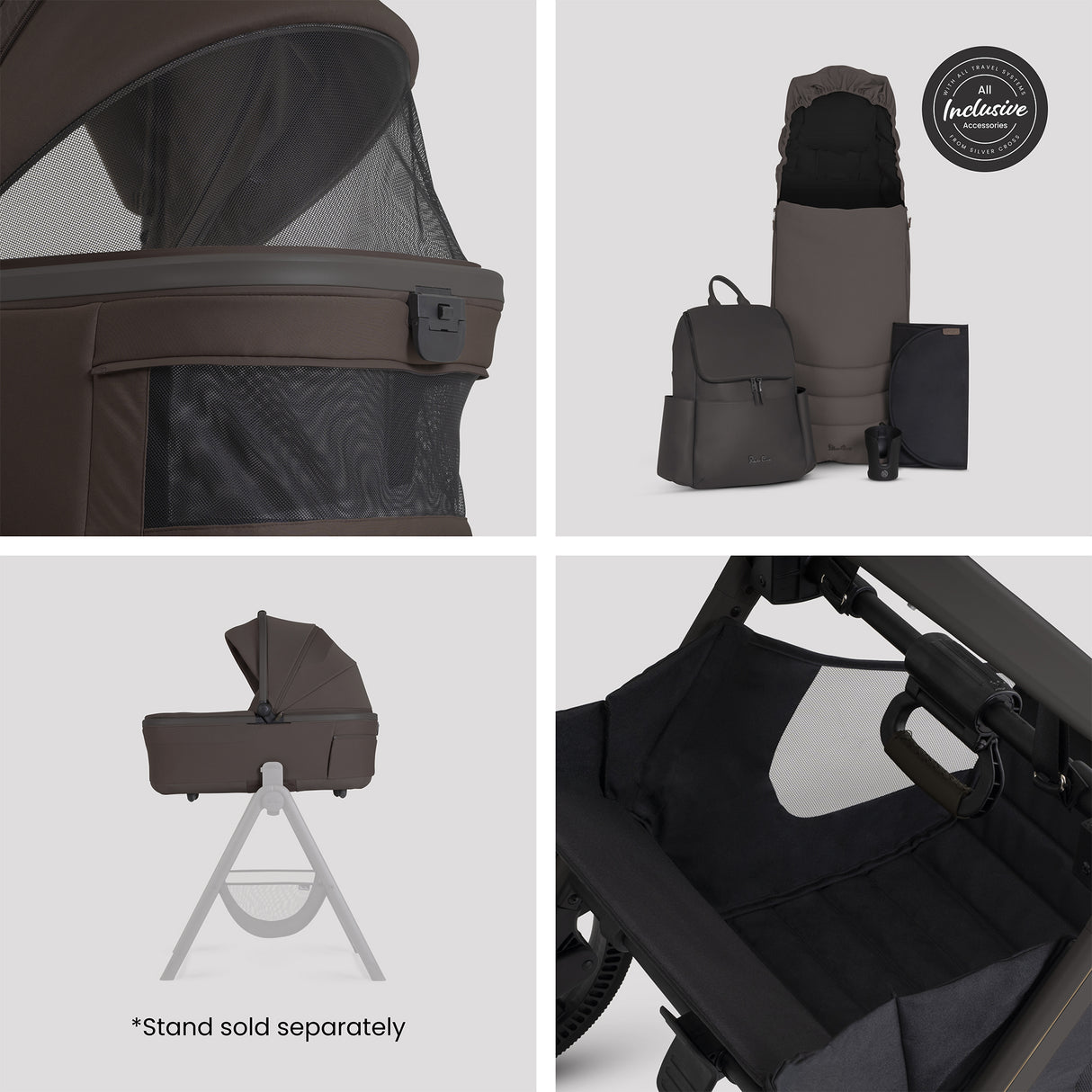 Silver Cross Cove 2 Pushchair Bundle with Accessories - Chocolate