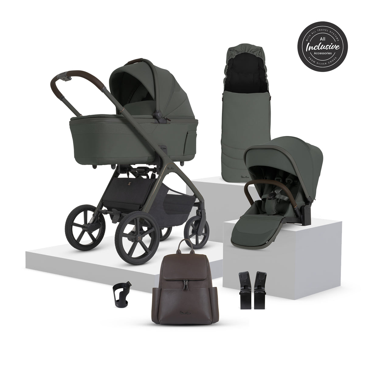 Silver Cross Cove 2 Pushchair Bundle with Accessories - Pewter