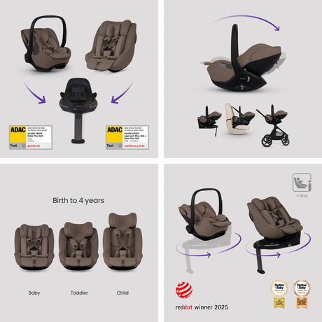 Silver Cross Cove 2 Ultimate Family Bundle with Glide Car Seat, Approach Car Seat and Base Plus - Maple