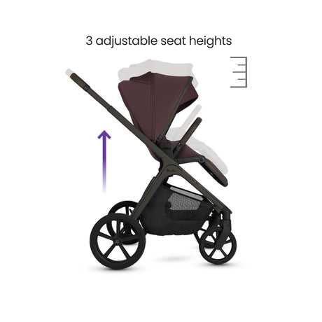 Silver Cross Cove Ultimate Travel System with Glide Plus 360 and ISOFIX Base - Damson
