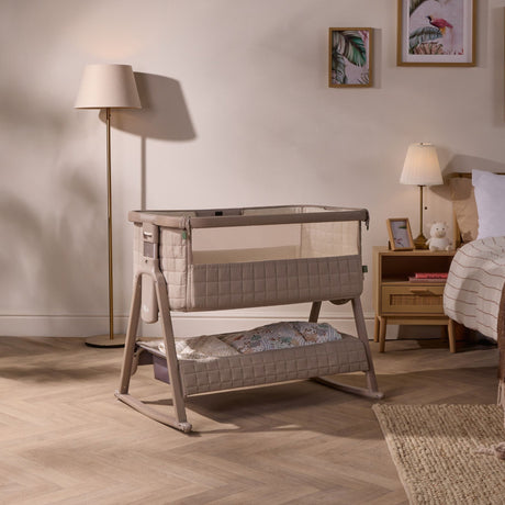 Tutti Bambini Cozee Sense Bedside Crib - Soft Walnut & Cocoa
