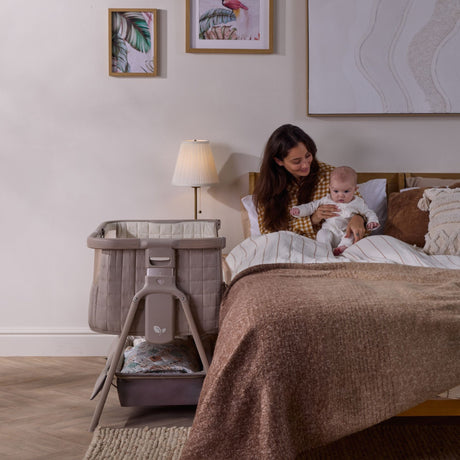 Tutti Bambini Cozee Sense Bedside Crib - Soft Walnut & Cocoa