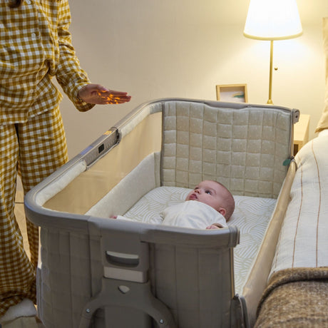 Tutti Bambini Cozee Sense Bedside Crib - Soft Walnut & Cocoa