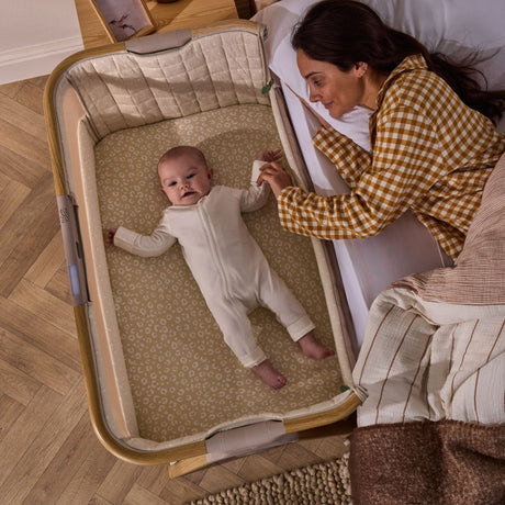 Tutti Bambini Cozee Sense Bedside Crib - Toasted Oak & Sand