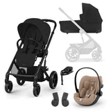 Cybex Balios S Lux Travel System with Cloud G Car Seat - Moon Black/Almond Beige
