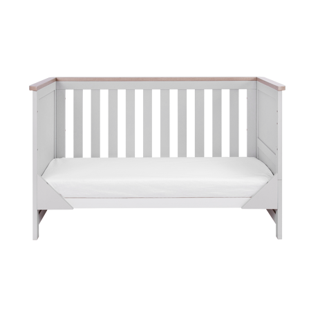 Tutti Bambini Verona 2 Piece Nursery Furniture Set with Cot Bed and Dresser - Dove Grey / Oak