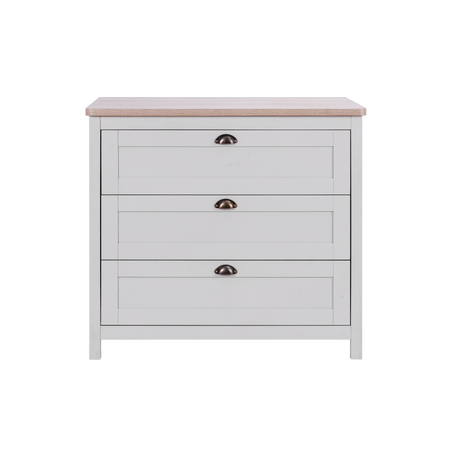 Tutti Bambini Verona 2 Piece Nursery Furniture Set with Cot Bed and Dresser - Dove Grey / Oak