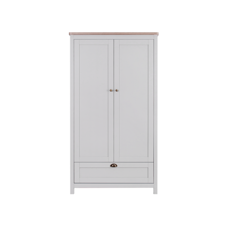 Tutti Bambini Verona 3 Piece Nursery Furniture Set with Cot Bed, Dresser and Wardrobe - Dove Grey / Oak